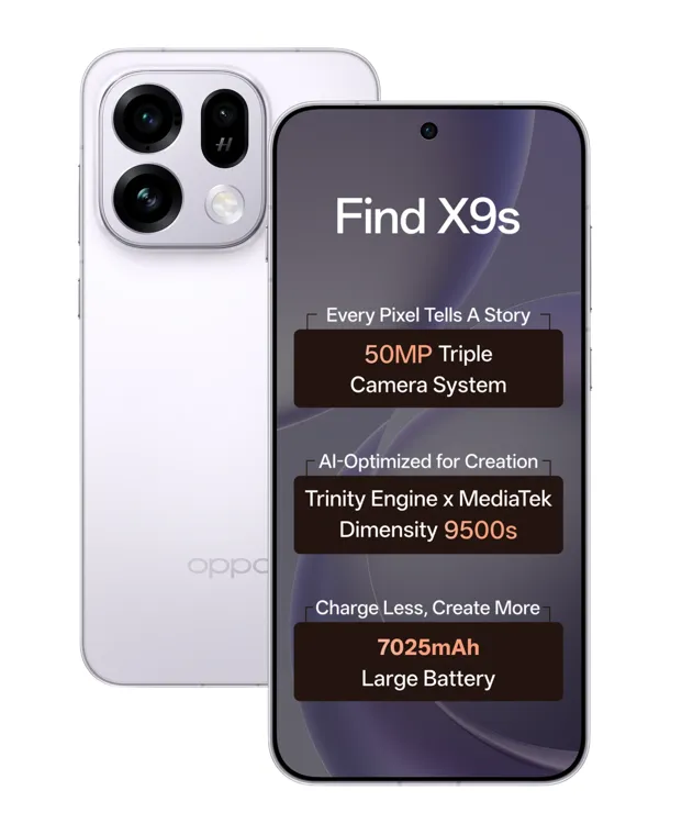 OPPO Find X9s 5G (Lavender Sky, 256 GB) (12 GB RAM)